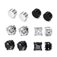 thumbnail image 1 of Juego de pendientes de acero inoxidable Juego de pendientes negros para hombre Juego de moda múltiple, 1 of 6