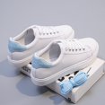 thumbnail image 3 of Zapatos blancos de mujer, estilo coreano de verano, zapatos de mujer de una sola capa, planos, con punta redonda, zapatos casuales con tiras cruzadas, zapatos de tabla, 3 of 6