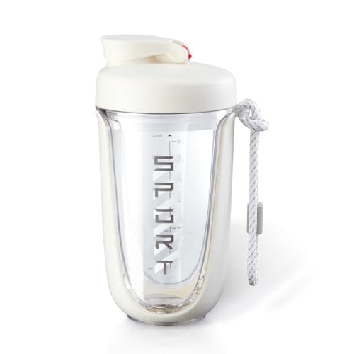 Boieioe Vasos mezcladores para batidos de proteínas Botella mezcladora de proteínas de 20 oz, a prueba de fugas, el mezclador perfecto para el gimnasio, botella pre-entrenamiento, vaso coctelera, bati
