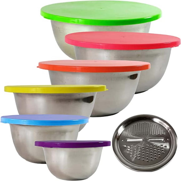 Juego de 6 Bowls CHIC FLIC y Rallador con tapa para mezclar