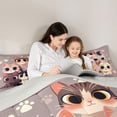 thumbnail image 6 of Feelyou Cute Funny Kitten Bedding Comforter Set for Child, Kawaii Cat Twin Comforter Sets, Cartoon Animal Theme Reversible Bedding Set, Super Cozy Room Decor, 2pcs, 6 of 9