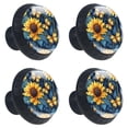 thumbnail image 2 of 4 Pcs Sunflower Butterfly Knobs for Kitchen Cabinet Cupboard Dresser Bookcase Drawer Pulls Handles Round Home Decor, 2 of 8