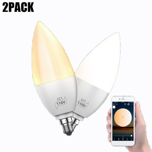 Smart Candelabra Bulb, E12 LED Candle Light Bulbs, Equivalent For Ceiling Fan, Chandelier Bulb