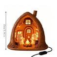 thumbnail image 3 of Halloween Cute Ghost Campfire Scene Resin Figurine Lamp, Halloween Ghost Cabin LED Night Light, Cute Cottage Tabletop Decor Light, 3 of 7