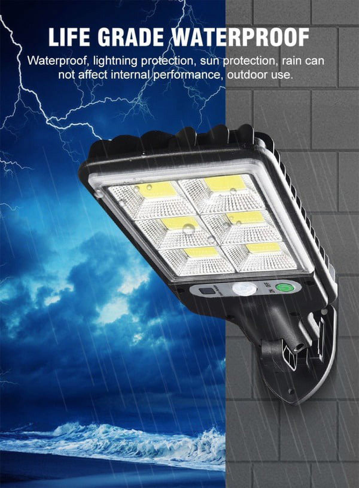 Outdoor Solar Street Lights with Remote Control, 3 Lighting Modes, Motion Sensor Security Light for Garden Patio Path Yard