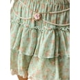 thumbnail image 4 of Coduop Women Summer Floral Tiered Ruffle Mini Skirt Waist Elastic A-line Flowy Frill Short Skirt, 4 of 7