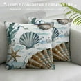 thumbnail image 3 of Chilfamy  Nautical Coastal Throw Pillow Covers Ocean Themed Beach Seashell Coral Starfish Pillows Case  Cushion Covers for Outdoor Sofa Home Decor White, 3 of 5