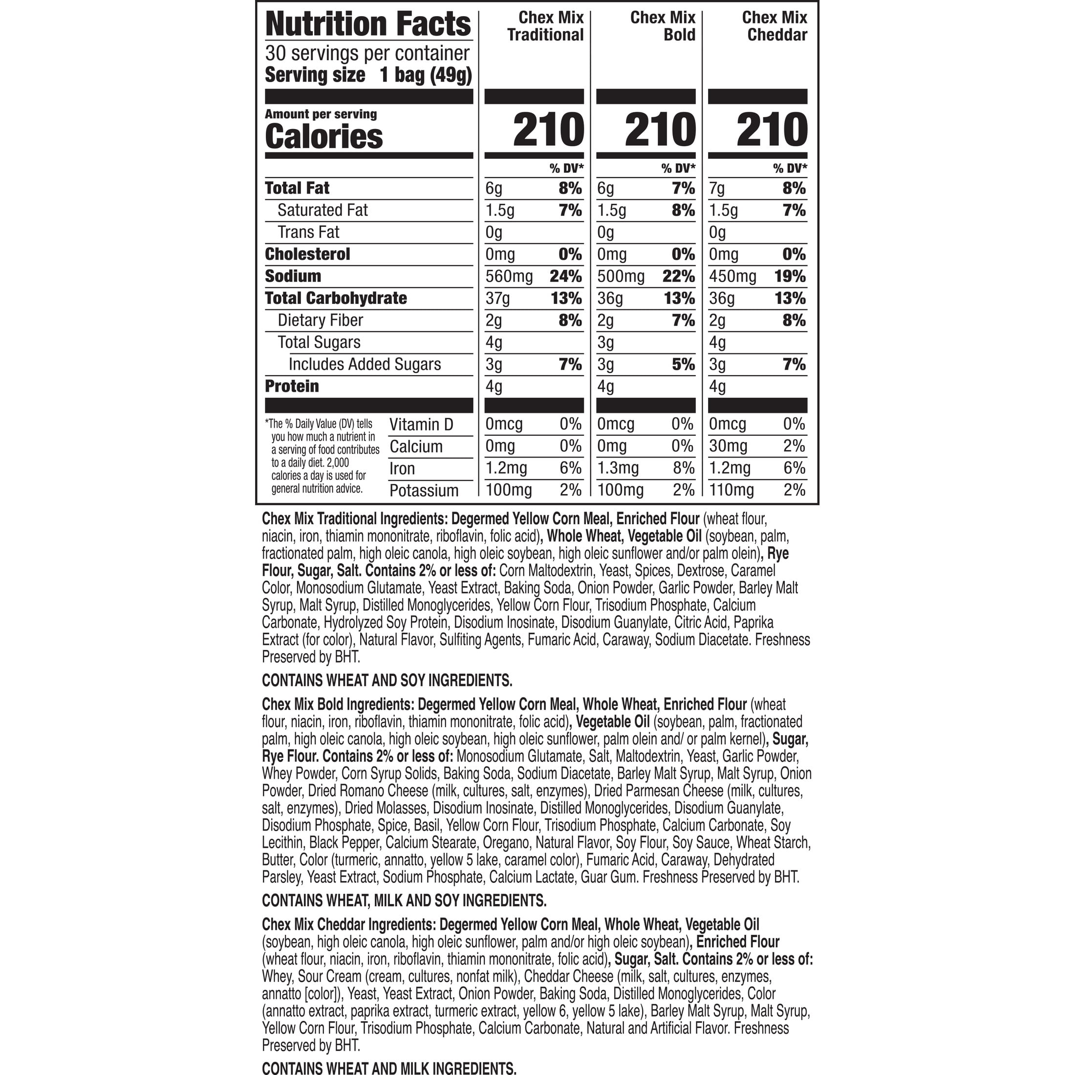 Chex Mix Snack Mix, Variety Pack, Snacks Bags, 52.5 oz, 30 Count