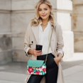 thumbnail image 2 of TSOVTHRID Blue Leaf Print Crossbody Bags for Women Leather Cross Body Purses Cute Designer Handbags Shoulder Bag with Detachable Chain Strap for Shopping Travel Work, 2 of 7