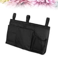 thumbnail image 4 of Bolsa de almacenamiento colgante para mesita de noche, organizador con 8 bolsillos para dormitorios con literas y barandillas de cama de hospital, color negro, 4 of 5