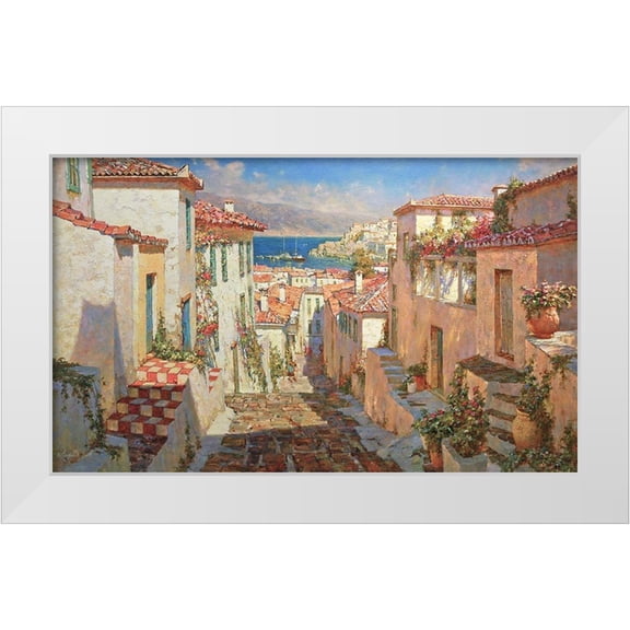 Obuchovsky, Yury 14x10 White Modern Wood Framed Museum Art Print Titled - White Town