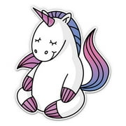 Cute Unicorn Meditating Breathing Relaxing - 12" Vinyl Sticker Waterproof Decal