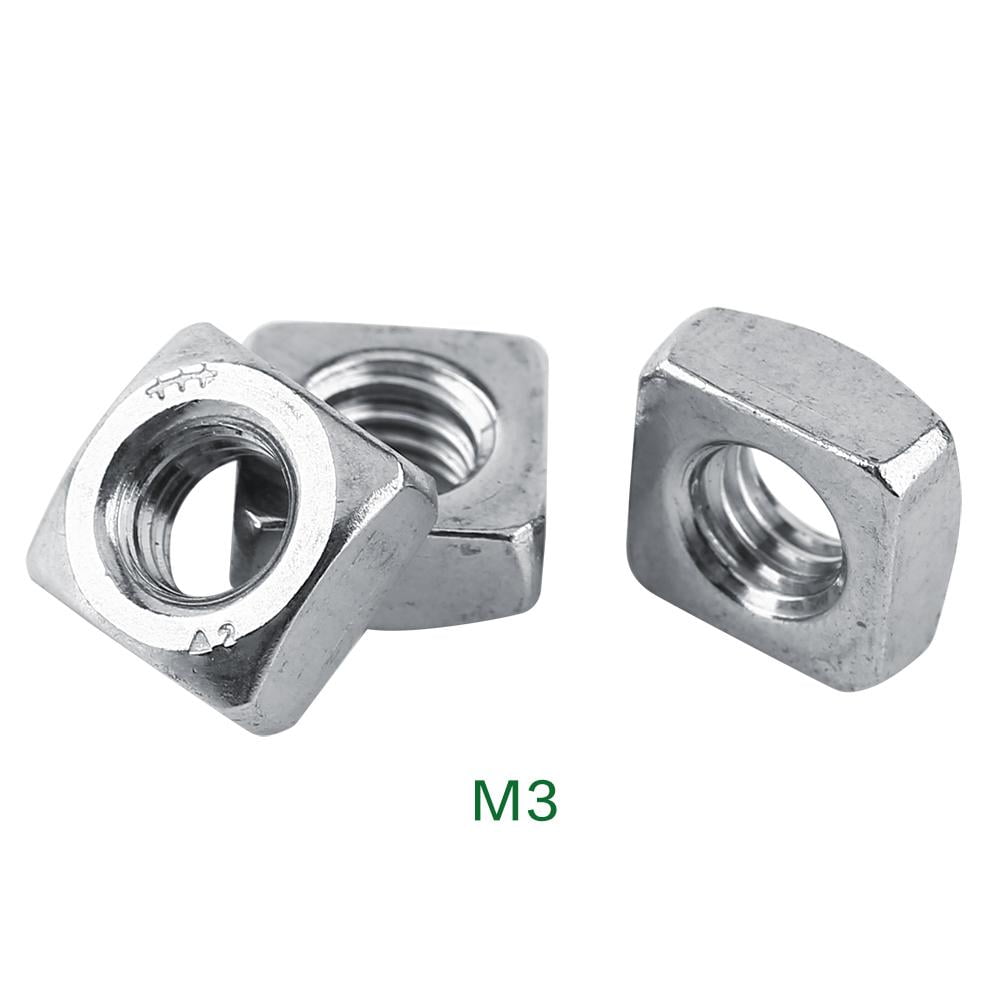 Stainless Steel 304 Square Nuts FourSided Nut Fit Metric Screw