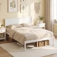 thumbnail image 4 of Costway Full Size Wooden Platform Bed Frame with Headboard Mattress Foundation, White, 4 of 10
