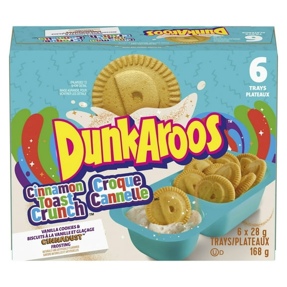 DunkAroos, Cinnamon Toast Crunch Vanilla Cookies and Cinnadust Frosting, 6 x 28g/1 oz