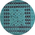 thumbnail image 1 of Ahgly Company Indoor Round Abstract Light Blue Modern Area Rugs, 5' Round, 1 of 4