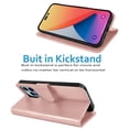 thumbnail image 4 of iPhone 14 Pro Max Case, iPhone 14 Pro Max Wallet Case, iPhone 14 Pro Max Leather Case, EBIZCITY PU Leather Folio Flip Cover Magnetic Closure TPU Shockproof Protective Case Kickstand Strap -Rose Gold, 4 of 10