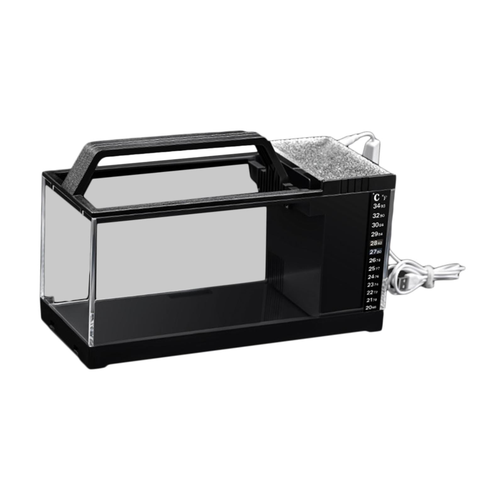 balikha Micro Landscape Tank,Small Tank,Landscaping Decorative Desktop Aquarium for Bathroom,Office,Desk Decoration black
