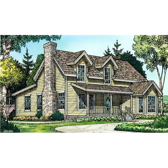 010-334: Traditional Country 3 Bed, 2 Bath Luxury Home Plan, 1479 Sq Ft: Full Blueprints with License to Build by Home Plan Marketplace - Lesuto
