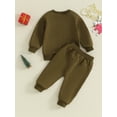 thumbnail image 4 of Cenuakty Toddler Boys Christmas Outfits Letter Print Long Sleeve Sweatshirts and Solid Color Long Pants 2Pcs Clothes Set, 4 of 9