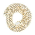 thumbnail image 3 of 8.00 Ct Lab Created Moissanite Diamond 8MM Width Cuban Link Chain Necklace In 14k Yellow Gold Over Sterling Silver 18" Length(Color G-H,Clarity VVS1), 3 of 6