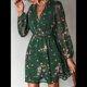 thumbnail image 4 of Minivestidos Casuales de para Mujer, con Escote en V, de , Mangas Largas, Sueltos, para Verano Verde S, 4 of 10