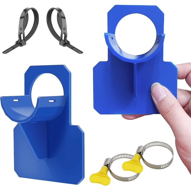 Paquete de 2 soportes para manguera de piscina azules, resistentes a impactos, resistentes a desgarros y resistentes a tirones (30-37 mm)