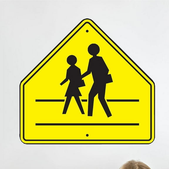 Wallhogs School Crossing Sign Wall Decal