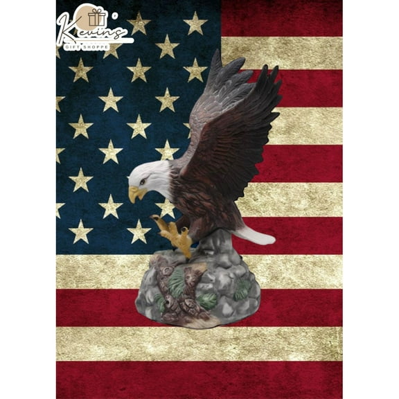 Ceramic Bald Eagle Figurine 4.5in Patriotic Independence Day Gift