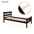 thumbnail image 4 of Hommoo Twin Size Wood Platform Bed with Headboard and Wooden Slat Support, Espresso, 4 of 8