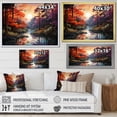 thumbnail image 4 of Designart "Sunrise Over The River Through The Forest II" Forest Floater Framed Canvas Art Print, 4 of 5