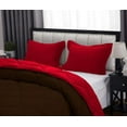 thumbnail image 5 of D.N.G. BEDDINGS 5 Piece Luxury Reversible Diamond Pattern Comforter Set Premium Super Soft, All Season 800 TC, 100% Egyptian Cotton Oversized Super King Size Chocolate/Red Solid Color, 5 of 7
