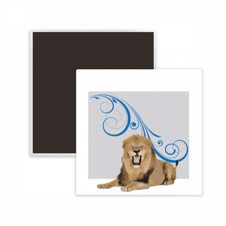 

Feline Lions Fierce Patterns Square Ceracs Fridge Magnet Keepsake Memento