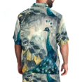 thumbnail image 4 of Hawaiian Shirt for Men, Men's 2 Pieces Shirt Sets, Vacation Outfits for Men, Peacock Art Abstract, Cruise Outfits for Men, 4 of 6