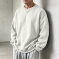 thumbnail image 6 of RJMDKXZ Fleece Crew Neck Sweatshirts Men Oversized Plus Size Casual Solid Soft Pullover Long Sleeve Sweat Shirts, 6 of 7