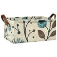 thumbnail image 2 of Doodles Leaves Flowers Storage Bins with Handles Foldable Storage Baskets for Shelves Organizer Cloth Baskets, 2 of 8