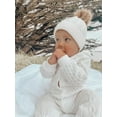 thumbnail image 2 of Infant Baby Boy Girl Knit Sweater Romper Long Sleeve Hooded Button Up Winter Outfits White 0-3 Months, 2 of 6