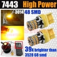 thumbnail image 2 of 7443 Amber Yellow High Power 3014 Chip 48-LED Turn Signal/Parking Light Bulbs (7443, Yellow), 2 of 5