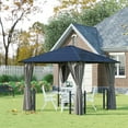 thumbnail image 2 of Outsunny Pavillon à Toit Rigide 10 Pieds x 10 Pieds, Pavillon de Terrasse, Noir, 2 of 9