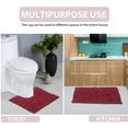 thumbnail image 3 of Home Weavers Bell Flower Collection 100% Cotton Non-Slip Bathroom Rug Set Machine Washable Heart Shape Bath Rug-25"x25", Bath Rug- 21"x34", Red Color 2 Piece Bath Rug set, 3 of 9