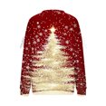 thumbnail image 5 of Women's Christmas Oversized Sweatshirt - Bow Accent Snowflake Star Pocket Hoodie, Festive Drawstring Pullover for Holiday Parties/Daily Wear, 5 of 6