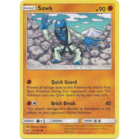 Pokemon Burning Shadows Sawk #72