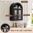 thumbnail image 6 of S-HOME Wall Mounted Arched Cabinet with Glass Doors, Adjustable Shelves in for Bathroom or Laundry Room，Black, 6 of 9