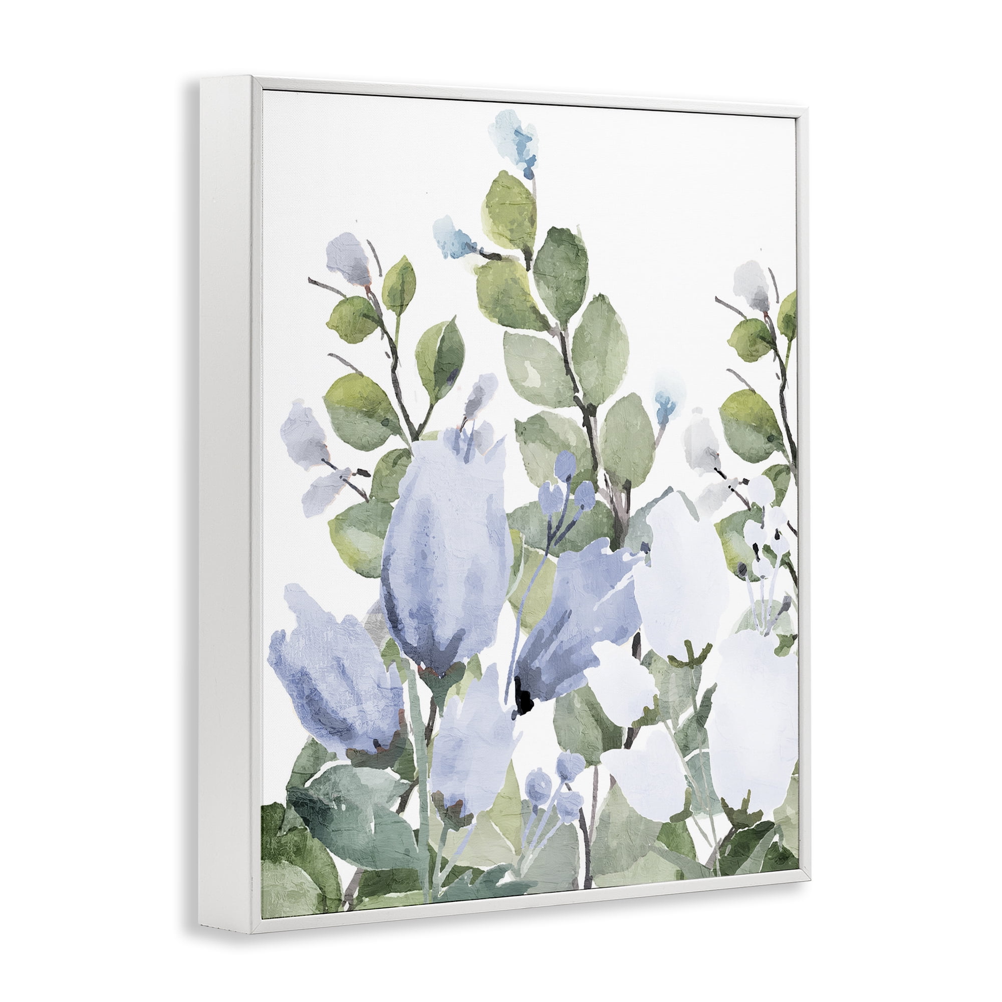Stupell Industries Blue Spring Botanicals White Framed Giclee Art, design by Kim Allen