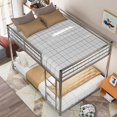 thumbnail image 3 of Full Over Full Metal Bunk Bed, Heavy Duty Low Bunk Bed with Safety Guard Rails and Ladder (Sliver), 3 of 6