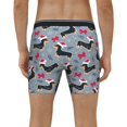 thumbnail image 4 of Cauagu Christmas Hat Dachshund Print Men's Boxer Briefs, Funny & Cute Underwear Elastic Waistband Briefs Ideal Gift for Men,1-Pack, 4 of 7