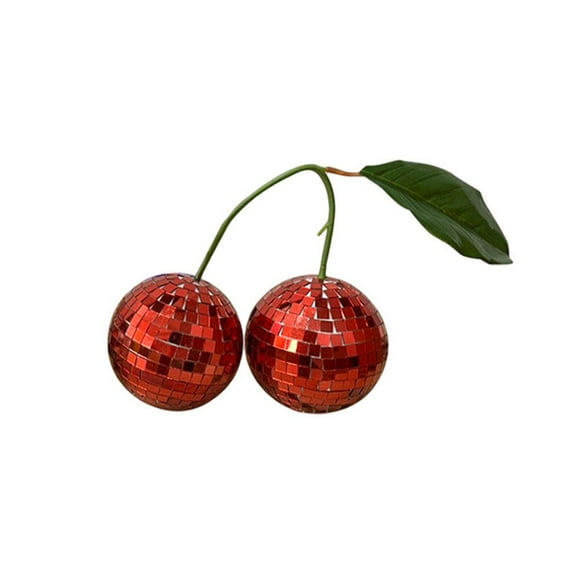 Cherry Disco Balls Decoration Modern Mushroom Kawaii Mirror Simulated Glass Living Room Home Decor for Bar DJ Club Silver double 15cm