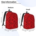 thumbnail image 2 of Disketp Ladybug Dotted Canvas Backpack Lightweight Travel Daypack Student Rucksack Laptop Backpack-Small, 2 of 5