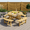 Nature & 8 person, variant on CKEASEAN 6 Person Wood Picnic Table, Outdoor Round Picnic Table with 3 Built-in Benches, Umbrella Hole, Outside Table and Bench Set for Patio, Backyard, 500lbs Capacity Per Bench