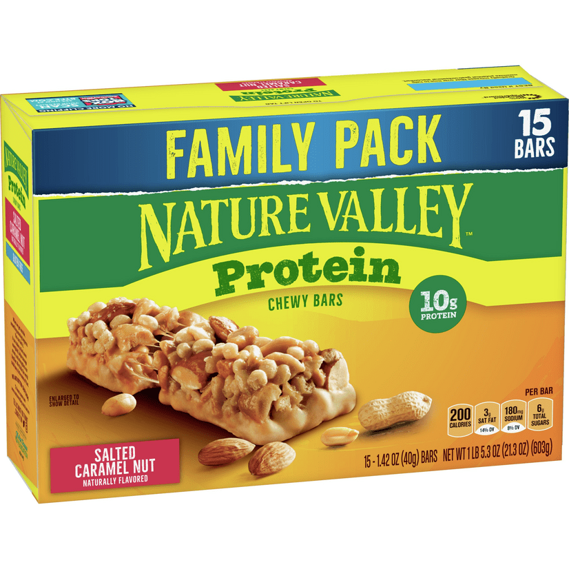Nature Valley Chewy Granola Bars, Protein, Salted Caramel Nut, 15 ct, 21.3 oz